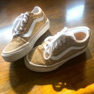 VANS toddler glitter gold